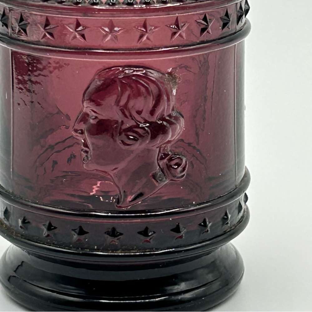 Maude St Clair Plum Carnival 1776 1976 Bicentennial Toothpick Holder - Picture 2 of 11